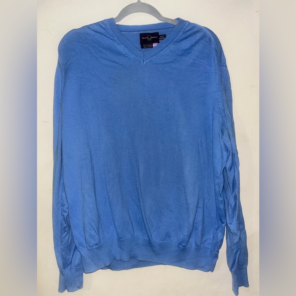 Black Brown 1826 Blue V-Neck Men's Sweater 100% Supima